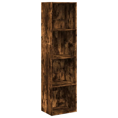 Boekenkast 40x30x152 cm bewerkt hout gerookt eikenkleurig
