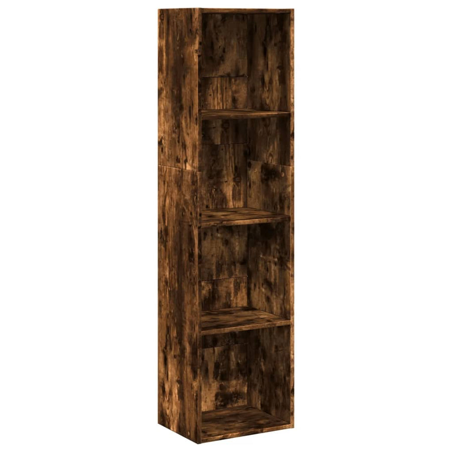 Boekenkast 40x30x152 cm bewerkt hout gerookt eikenkleurig