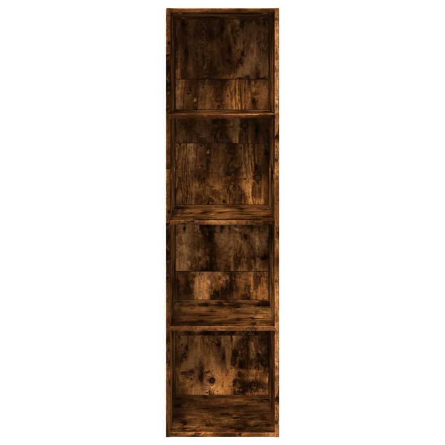 Boekenkast 40x30x152 cm bewerkt hout gerookt eikenkleurig