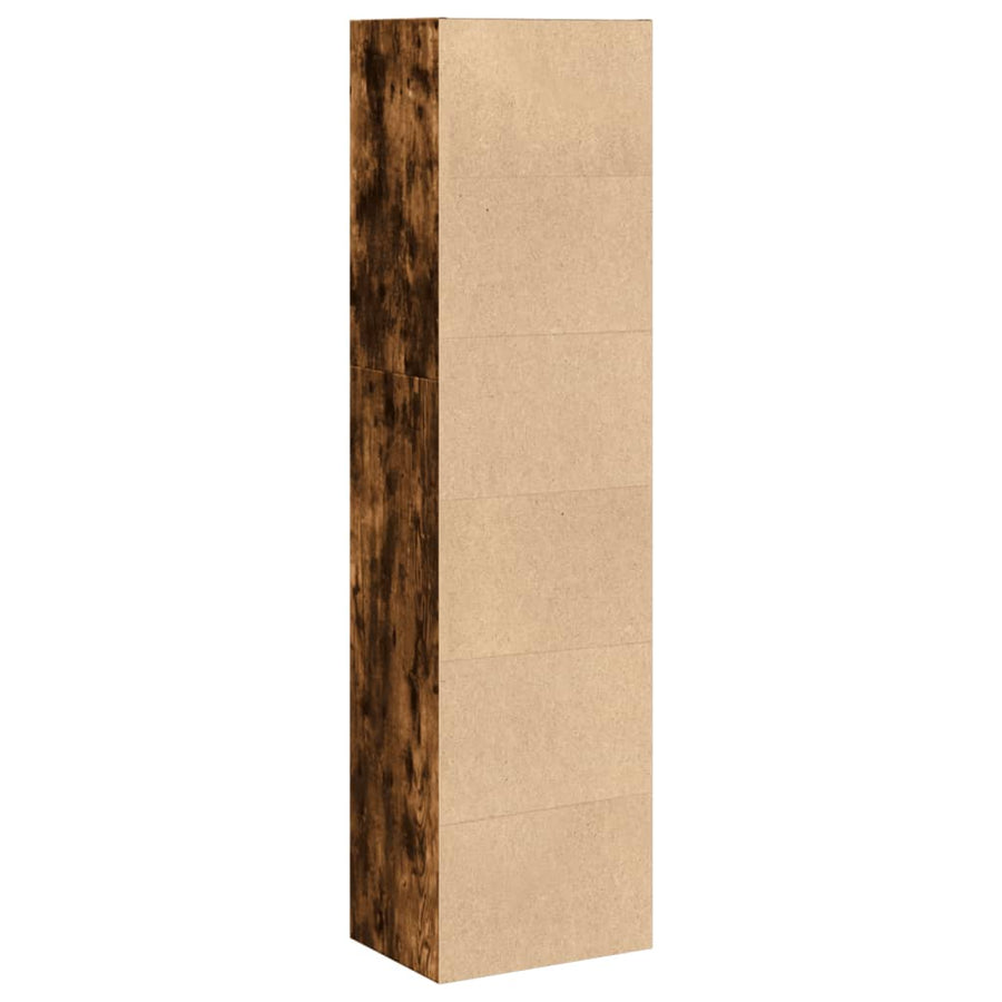 Boekenkast 40x30x152 cm bewerkt hout gerookt eikenkleurig