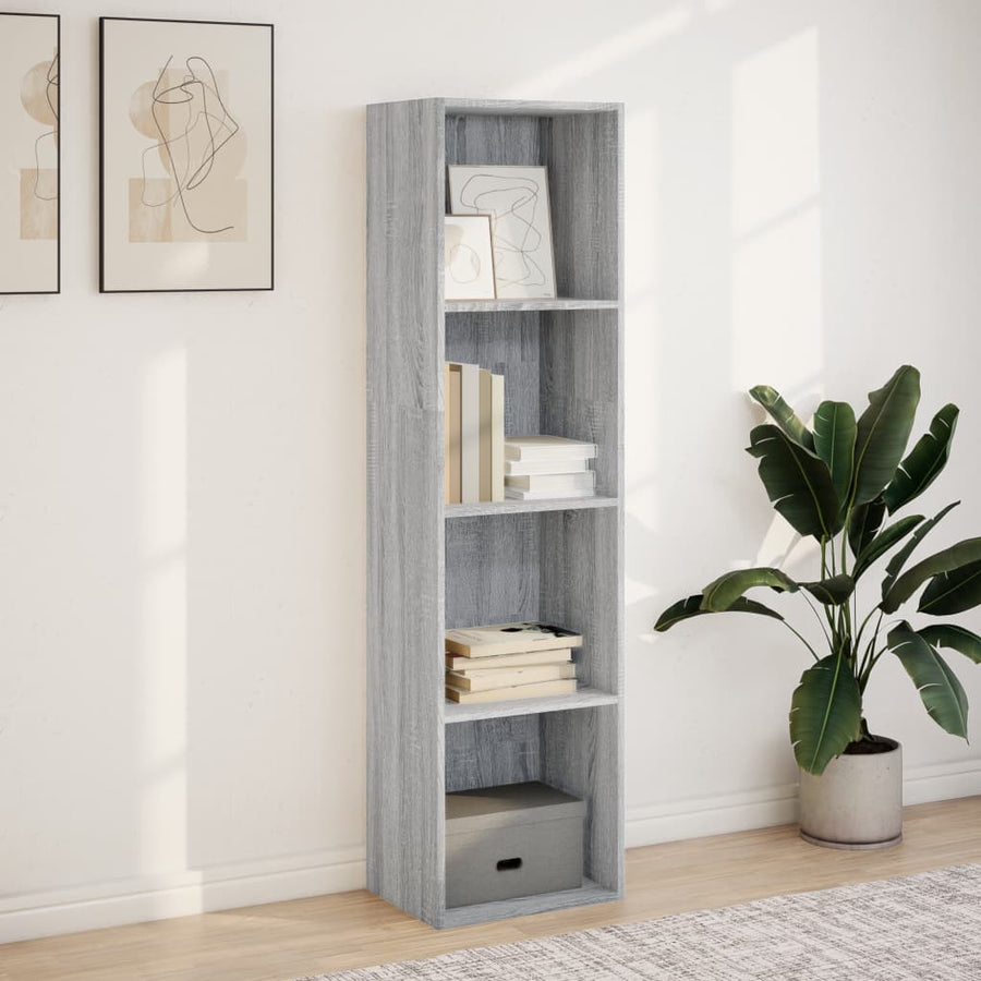 Boekenkast 40x30x152 cm bewerkt hout grijs sonoma eikenkleurig