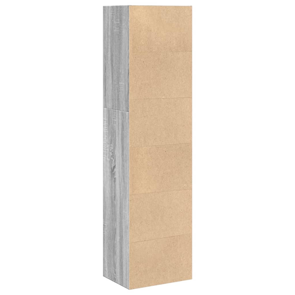 Boekenkast 40x30x152 cm bewerkt hout grijs sonoma eikenkleurig