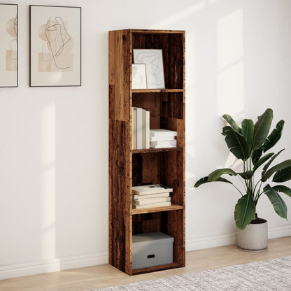 Boekenkast 40x30x152 cm bewerkt hout oud houtkleurig