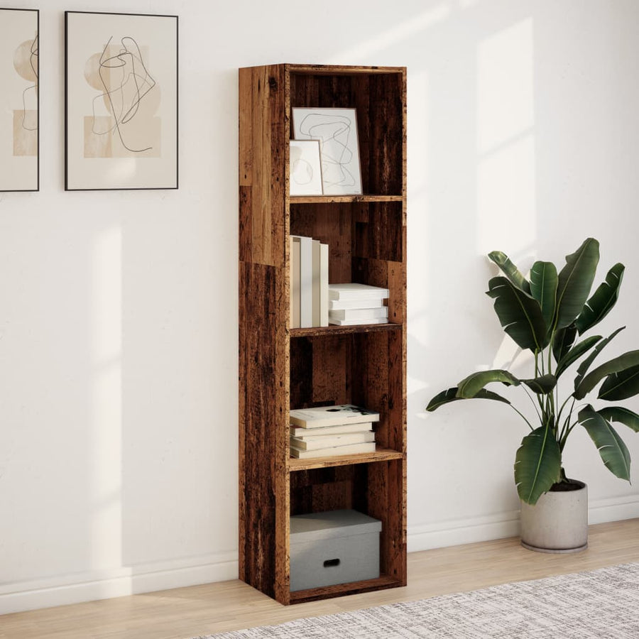 Boekenkast 40x30x152 cm bewerkt hout oud houtkleurig