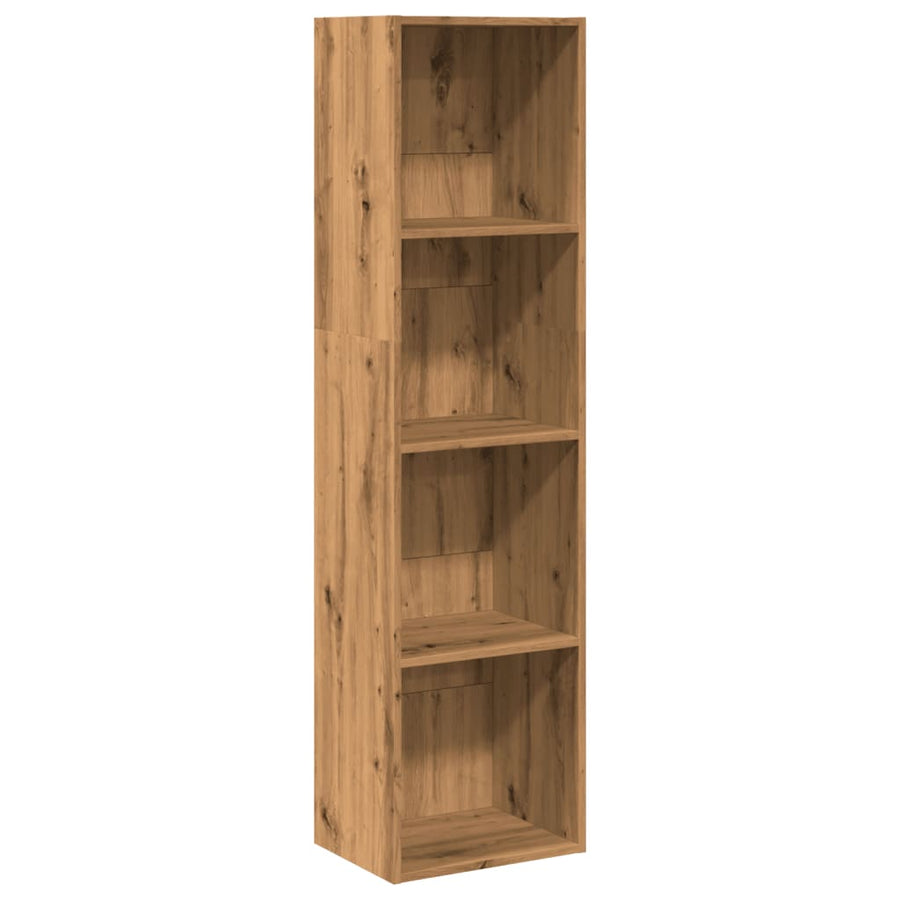 Boekenkast 40x30x152 cm bewerkt hout artisanaal eikenkleurig