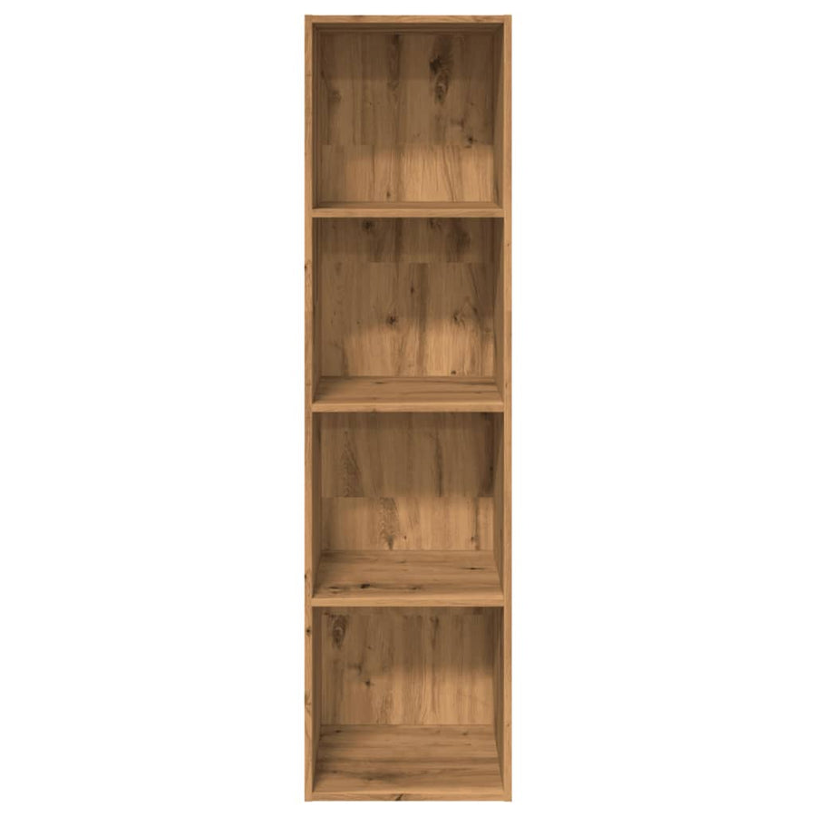 Boekenkast 40x30x152 cm bewerkt hout artisanaal eikenkleurig