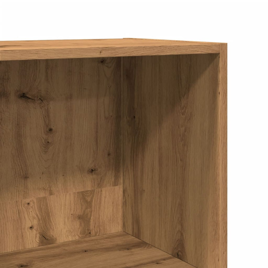 Boekenkast 40x30x152 cm bewerkt hout artisanaal eikenkleurig