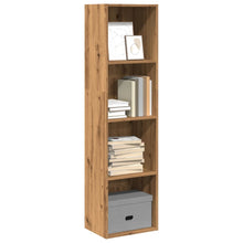 Boekenkast 40x30x152 cm bewerkt hout artisanaal eikenkleurig