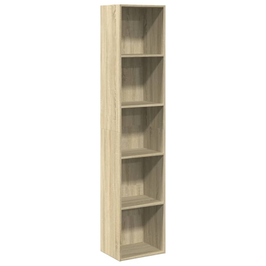 Boekenkast 40x30x189 cm bewerkt hout sonoma eikenkleurig