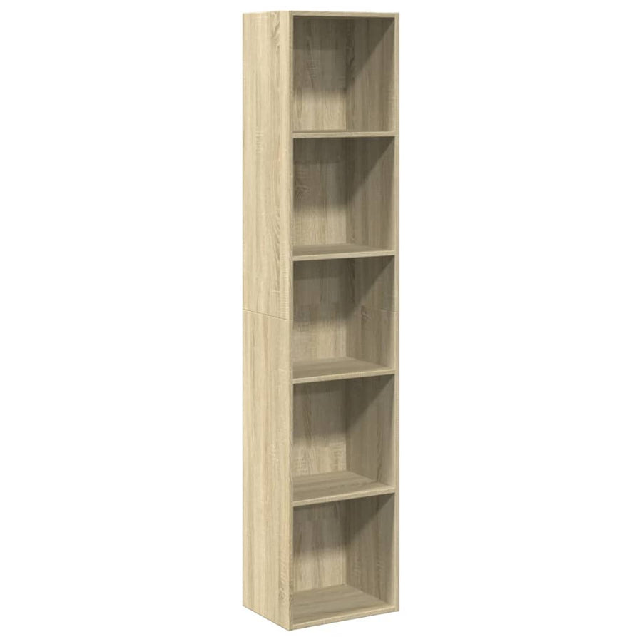 Boekenkast 40x30x189 cm bewerkt hout sonoma eikenkleurig