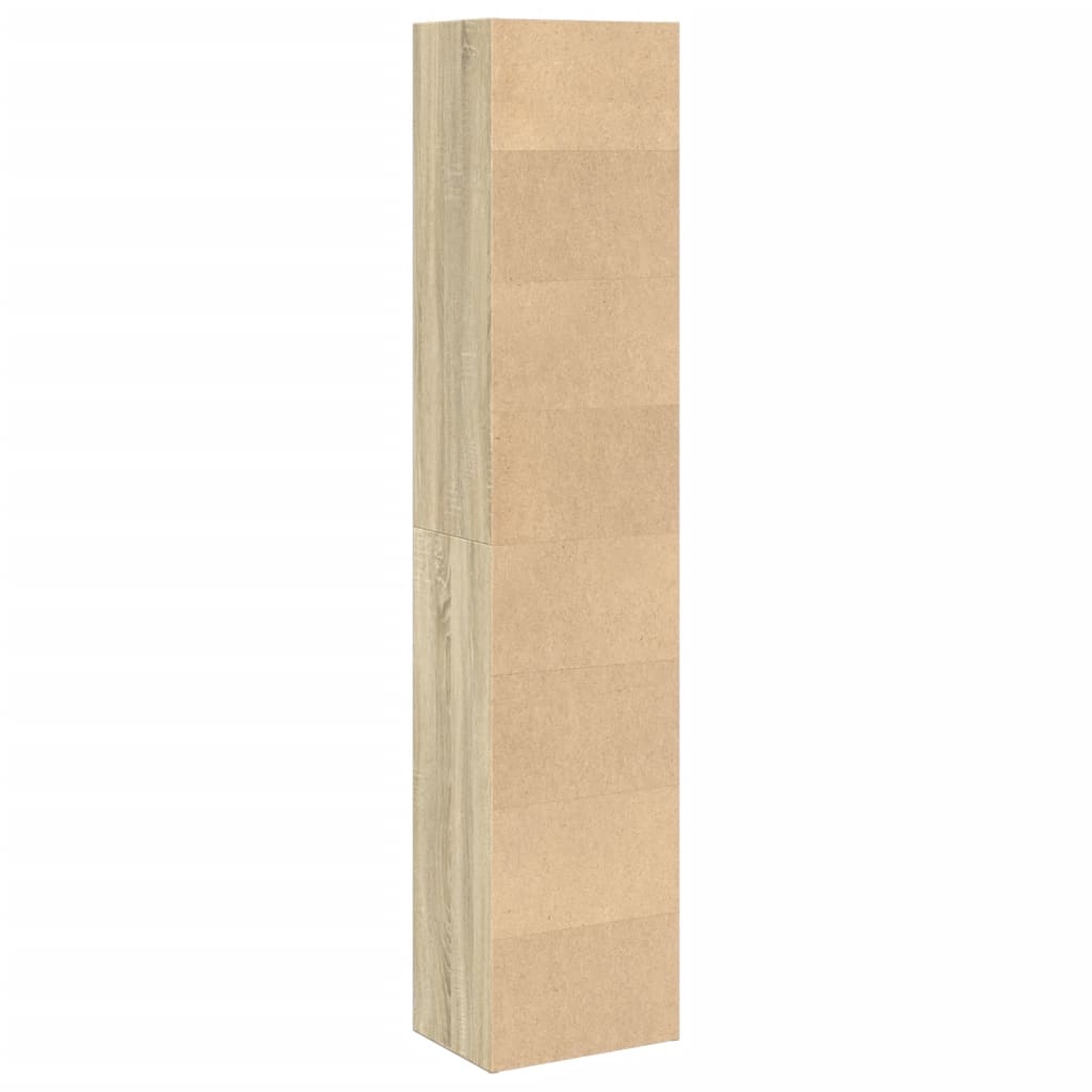 Boekenkast 40x30x189 cm bewerkt hout sonoma eikenkleurig