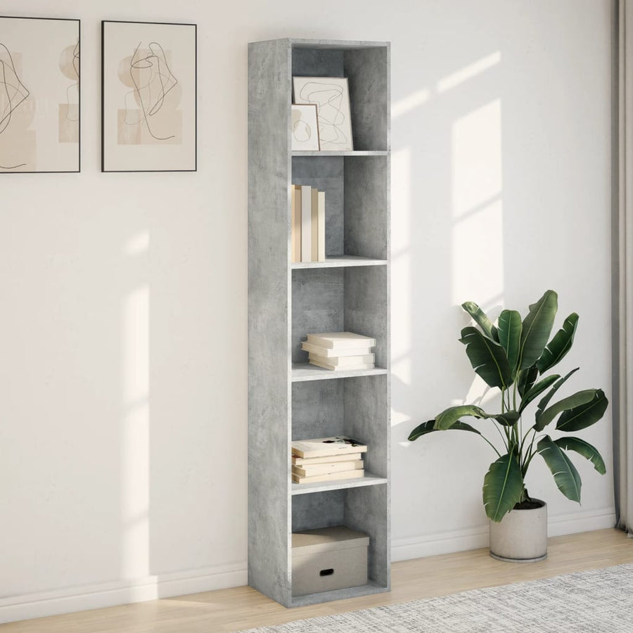 Boekenkast 40x30x189 cm bewerkt hout betongrijs
