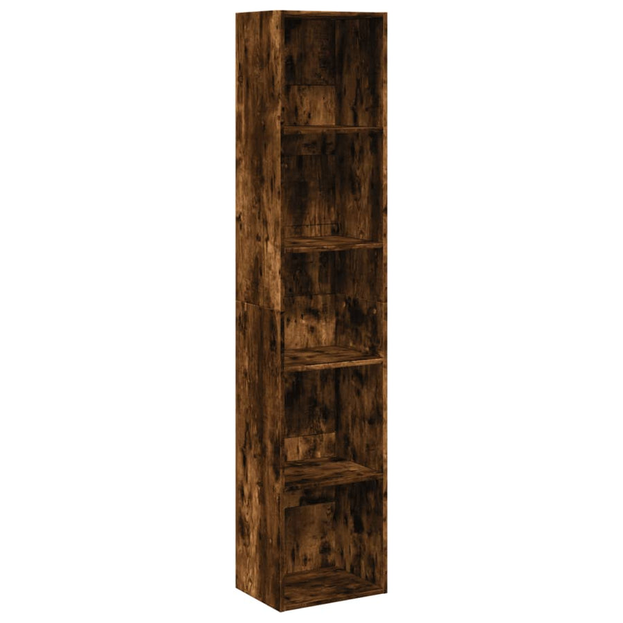 Boekenkast 40x30x189 cm bewerkt hout gerookt eikenkleurig
