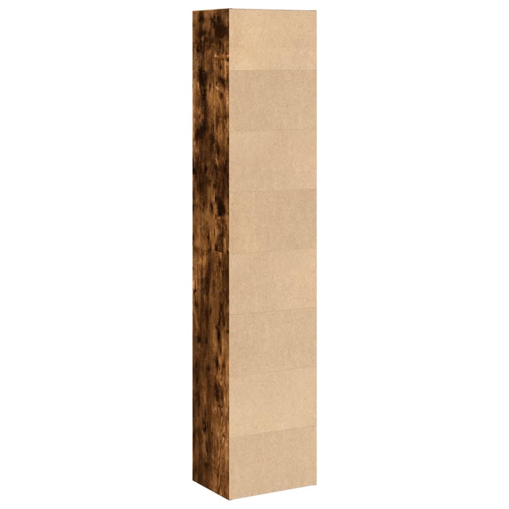 Boekenkast 40x30x189 cm bewerkt hout gerookt eikenkleurig