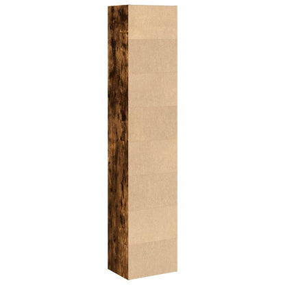 Boekenkast 40x30x189 cm bewerkt hout gerookt eikenkleurig