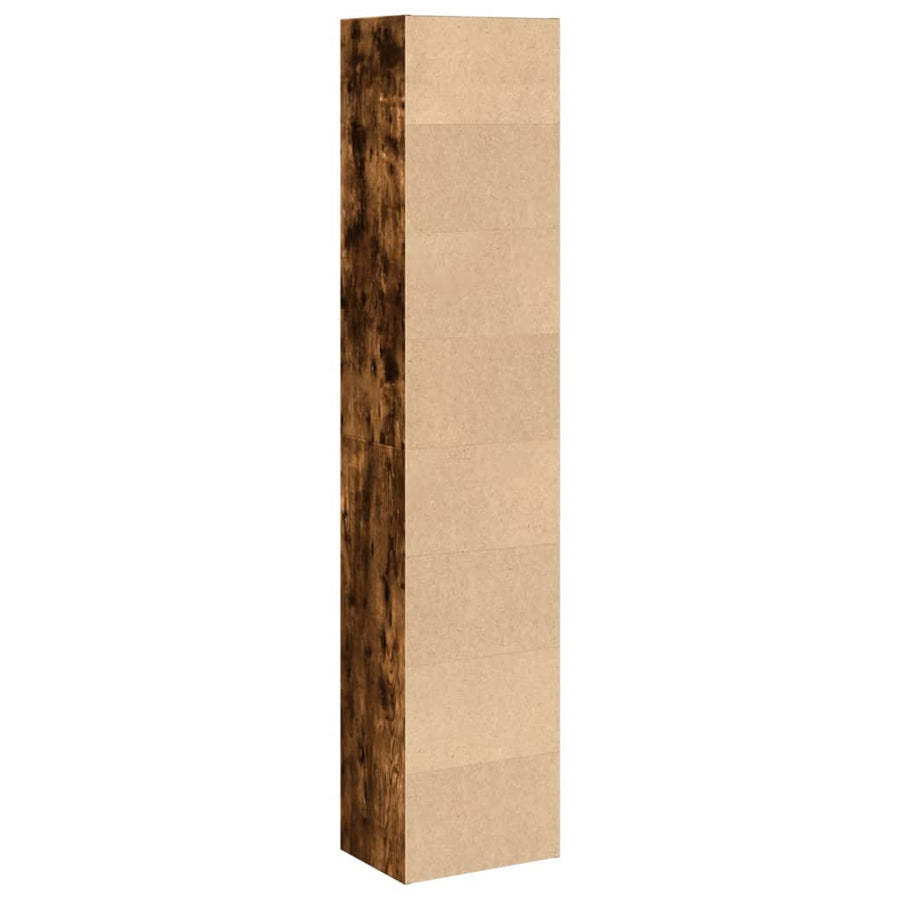 Boekenkast 40x30x189 cm bewerkt hout gerookt eikenkleurig