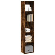 Boekenkast 40x30x189 cm bewerkt hout gerookt eiken