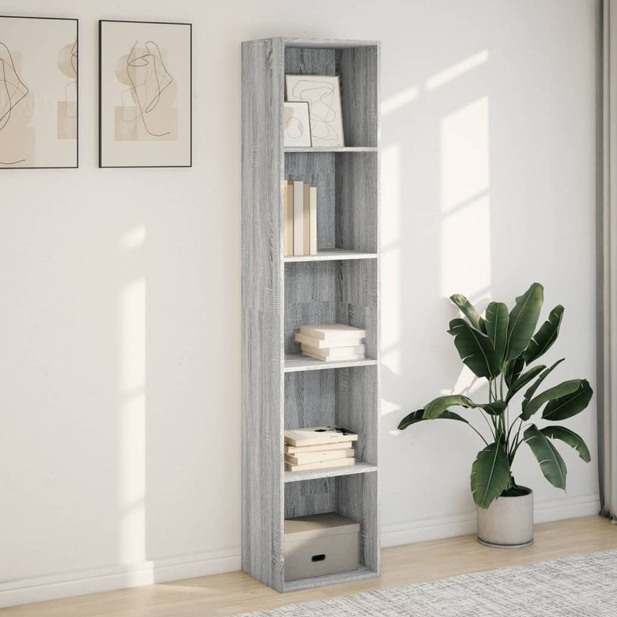 Boekenkast 40x30x189 cm bewerkt hout grijs sonoma eikenkleurig
