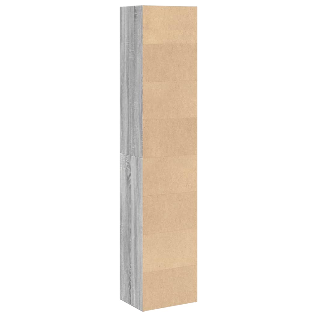 Boekenkast 40x30x189 cm bewerkt hout grijs sonoma eikenkleurig