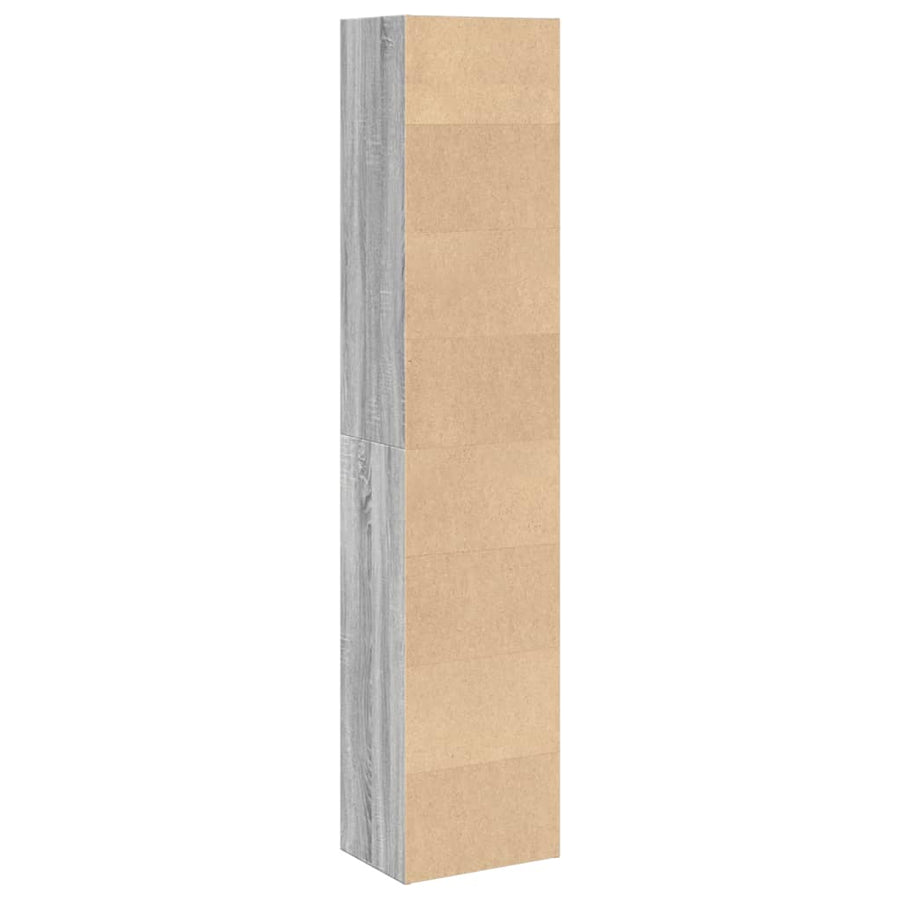 Boekenkast 40x30x189 cm bewerkt hout grijs sonoma eikenkleurig