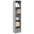 Boekenkast 40x30x189 cm bewerkt hout grijs