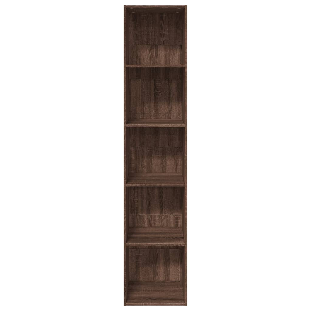 Boekenkast 40x30x189 cm bewerkt hout bruin eikenkleurig