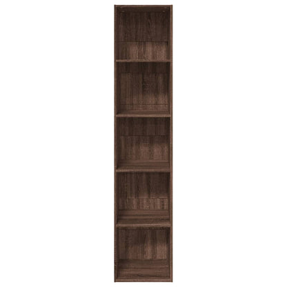 Boekenkast 40x30x189 cm bewerkt hout bruin eikenkleurig