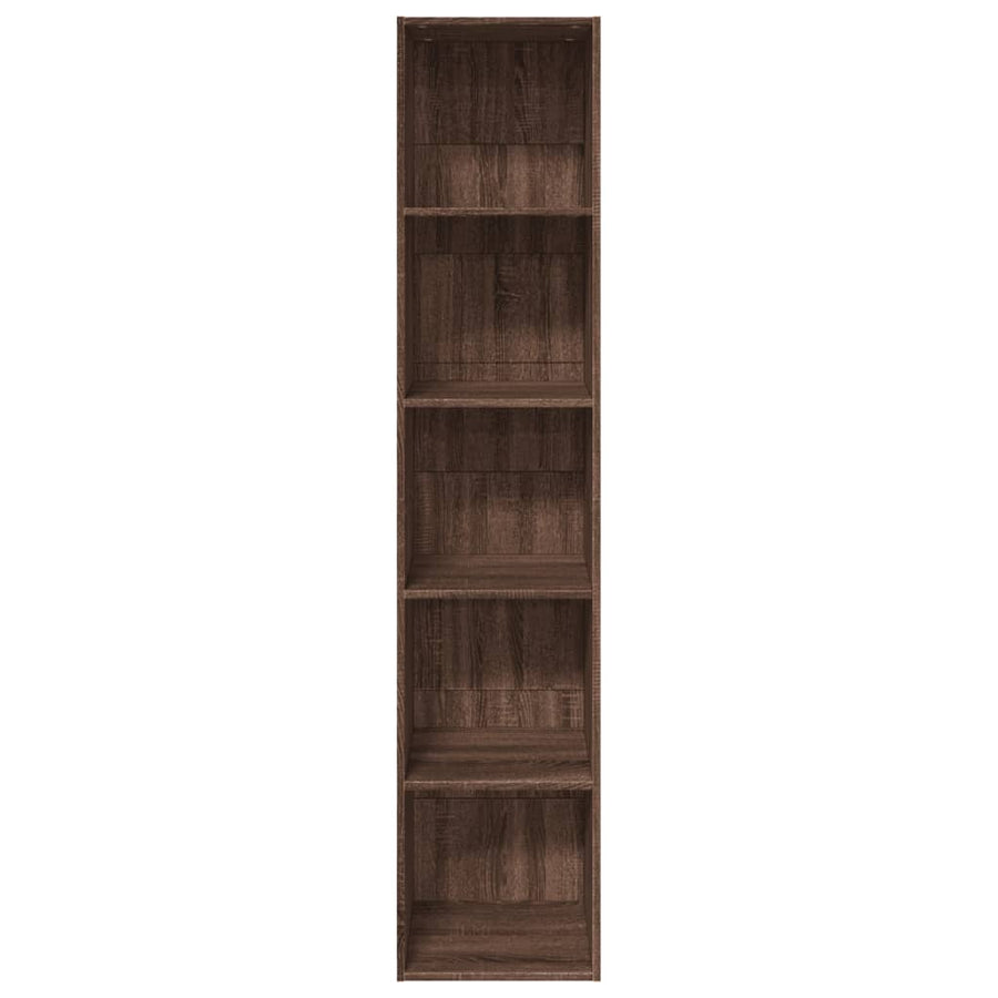 Boekenkast 40x30x189 cm bewerkt hout bruin eikenkleurig