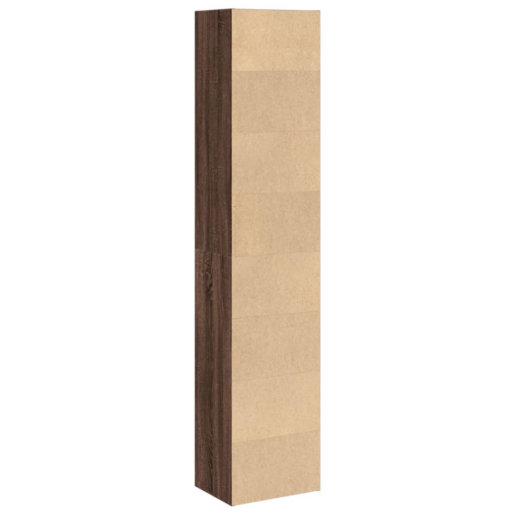 Boekenkast 40x30x189 cm bewerkt hout bruin eikenkleurig