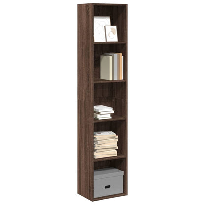 Boekenkast 40x30x189 cm bewerkt hout bruin eikenkleurig