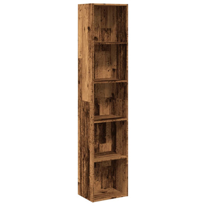 Boekenkast 40x30x189 cm bewerkt hout oud houtkleurig