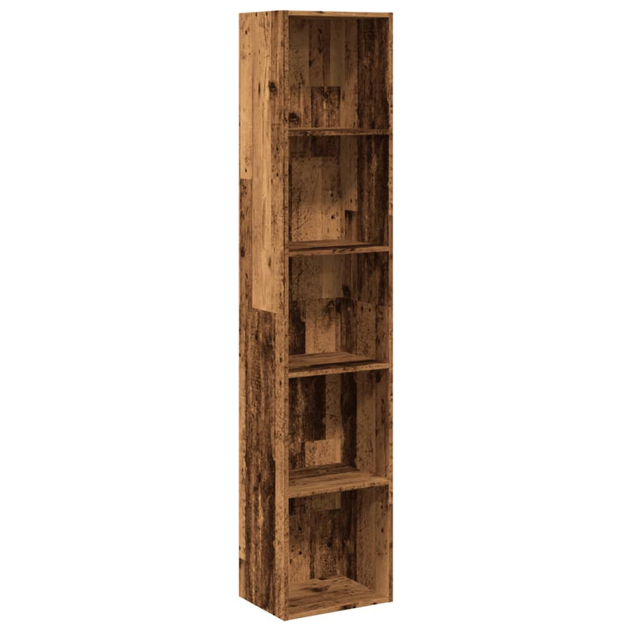 Boekenkast 40x30x189 cm bewerkt hout oud houtkleurig