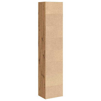 Boekenkast 40x30x189 cm bewerkt hout artisanaal eikenkleurig