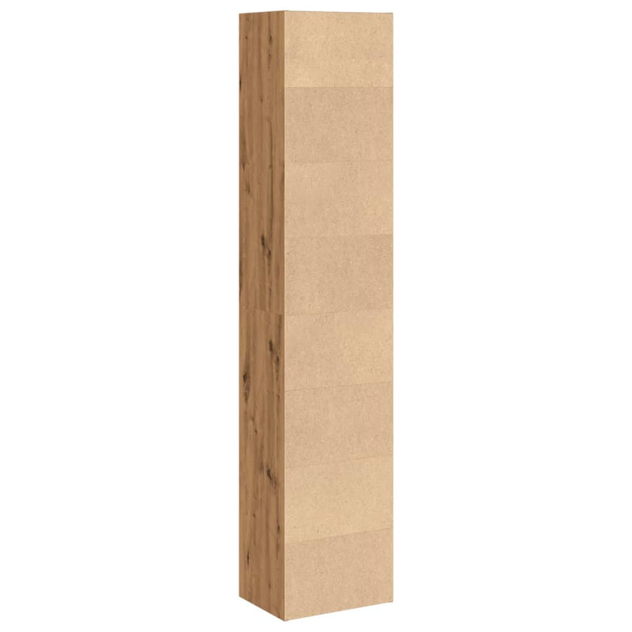 Boekenkast 40x30x189 cm bewerkt hout artisanaal eikenkleurig