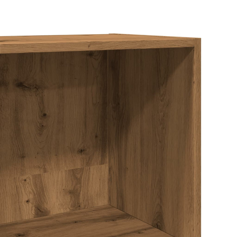 Boekenkast 40x30x189 cm bewerkt hout artisanaal eikenkleurig
