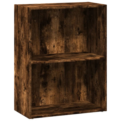 Boekenkast 60x30x77 cm bewerkt hout gerookt eikenkleurig