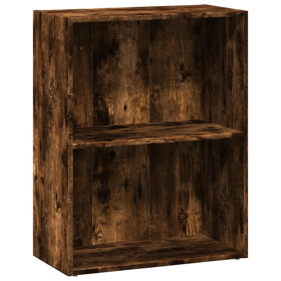 Boekenkast 60x30x77 cm bewerkt hout gerookt eikenkleurig
