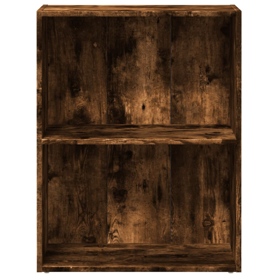 Boekenkast 60x30x77 cm bewerkt hout gerookt eikenkleurig