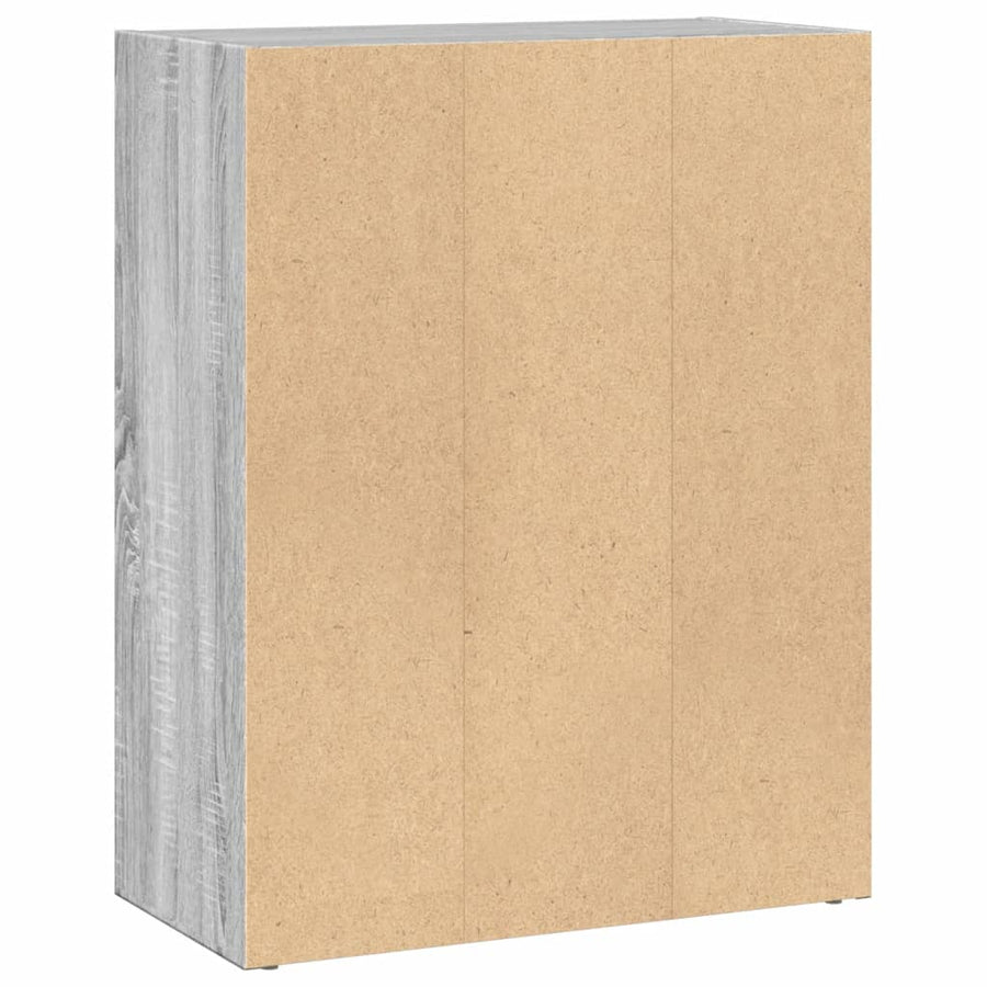 Boekenkast 60x30x77 cm bewerkt hout grijs sonoma eikenkleurig