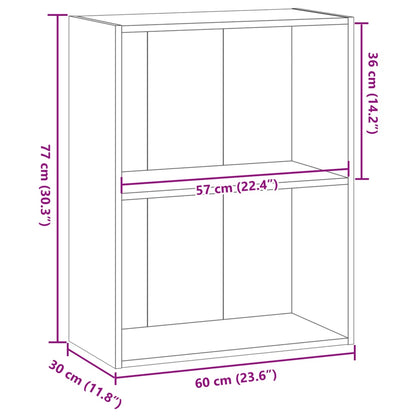 Boekenkast 60x30x77 cm bewerkt hout grijs sonoma eikenkleurig