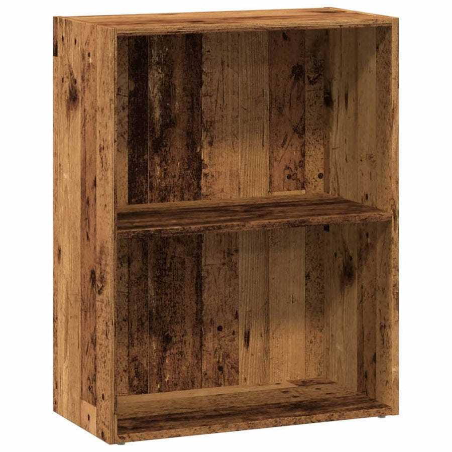 Boekenkast 60x30x77 cm bewerkt hout oud houtkleurig