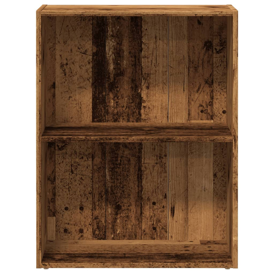 Boekenkast 60x30x77 cm bewerkt hout oud houtkleurig