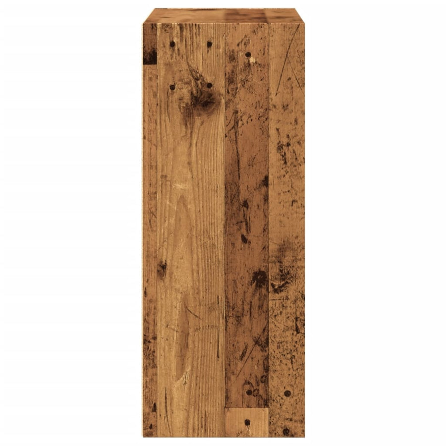 Boekenkast 60x30x77 cm bewerkt hout oud houtkleurig