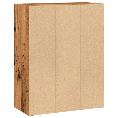 Boekenkast 60x30x77 cm bewerkt hout oud houtkleurig