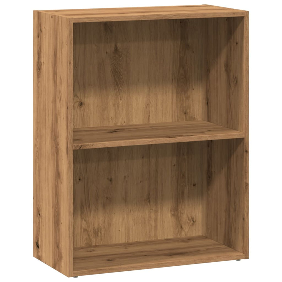 Boekenkast 60x30x77 cm bewerkt hout artisanaal eikenkleurig