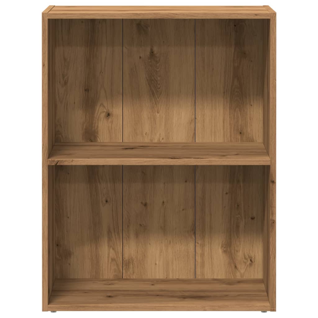 Boekenkast 60x30x77 cm bewerkt hout artisanaal eikenkleurig