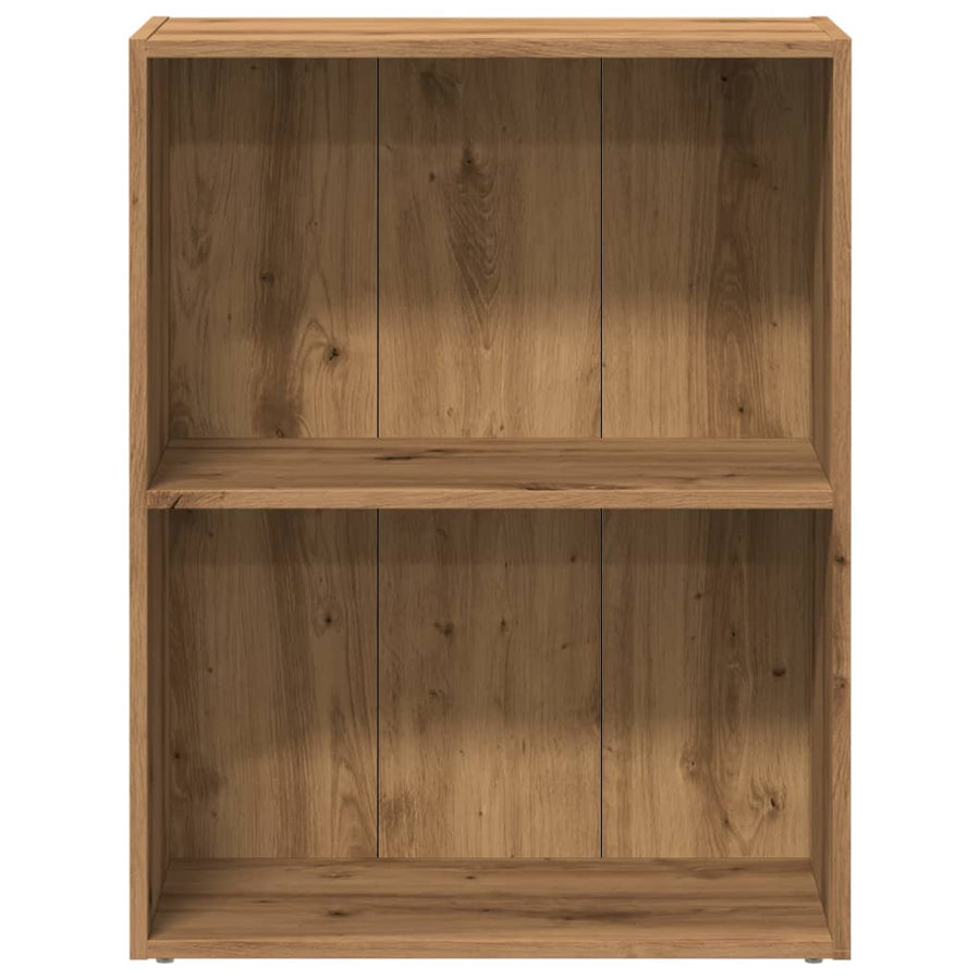 Boekenkast 60x30x77 cm bewerkt hout artisanaal eikenkleurig