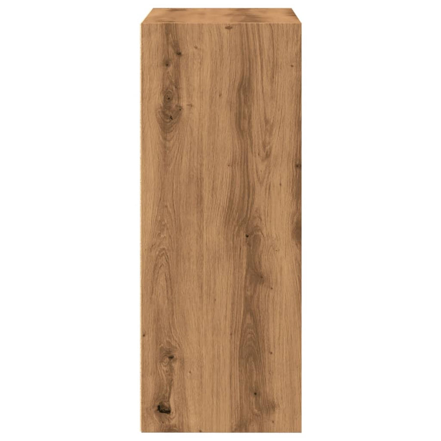 Boekenkast 60x30x77 cm bewerkt hout artisanaal eikenkleurig