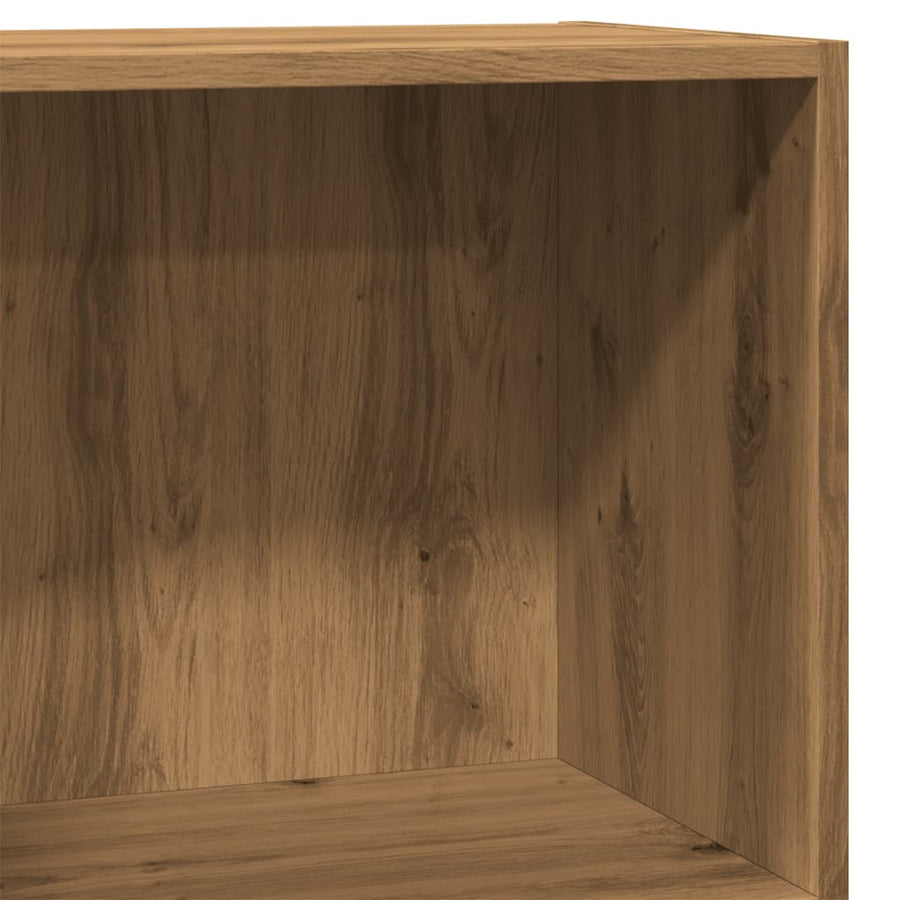 Boekenkast 60x30x77 cm bewerkt hout artisanaal eikenkleurig
