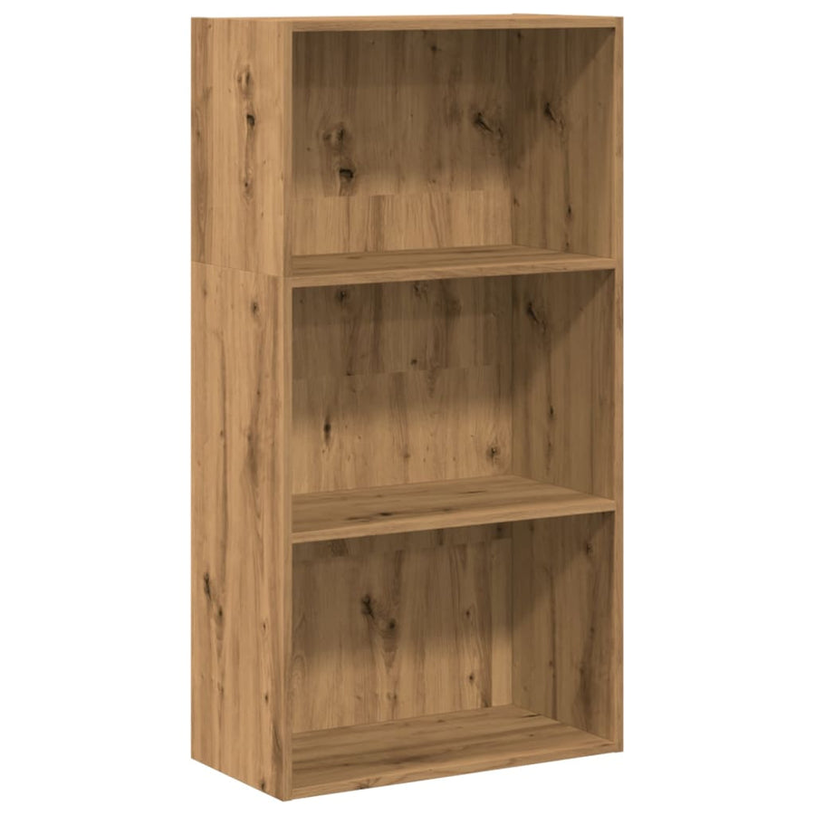 Boekenkast 60x30x114 cm bewerkt hout artisanaal eikenkleurig